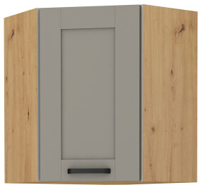 Horní rohová skříňka Luna 60x60 GN-72 1F (45°) Barva korpusu: Dub artisan, Barva dvířek: Clay Grey
