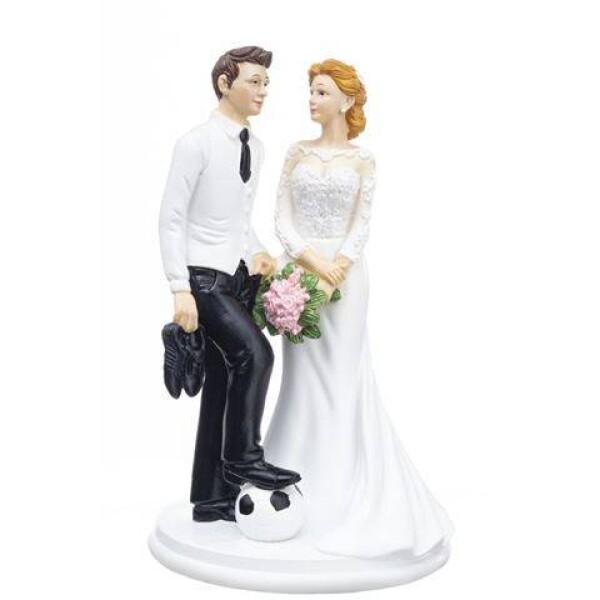 Dortisimo Figurka Novomanželé s fotbalovým míčem 20 cm