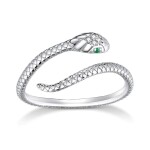Stříbrný prsten Graceful Snake, stříbro 925/1000, had, nastavitelná Stříbrná