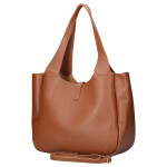 Nadčasová kožená kabelka na rameno Fantasia, koňaková