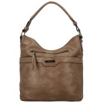 Trendy dámská koženková kabelka na rameno Sandipa, tmavě béžová