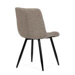 Židle jídelní, krémová látka, nohy černý kov