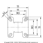 Tente Přístrojové kolečko 50 mm, pevné 778
