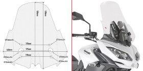 D4122St plexi čiré Kawasaki Versys 650 (17-21), vxš530x440 mm