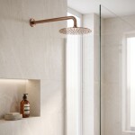 REA - Kulaté sprchové rameno JS-9021 40cm Brush copper REA-P6851