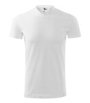 Heavy V-neck tričko unisex bílá 4XL