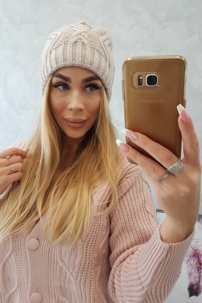 Fleecová čepice Sylwia K244 light beige UNI