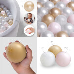 PLUSH NEST PLUSH NEST Míčky do suchého bazénu Ø 6 cm 200 ks (perleťové, zlaté, perleťově světle růžové)