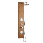 Sprchový panel SIKO Bamboo Shower na stěnu s pákovou baterií bambus BAMBOOSHOWER BAMBOOSHOWER