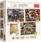 Trefl Puzzle Harry Potter: Turnaj tří kouzelníků, Famfrpál a Bradavice 400 + 500 + 600 dílků - Trefl