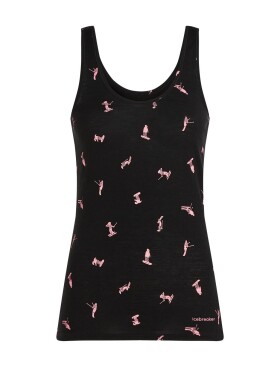 ICEBREAKER Wmns 150 Siren Tank Ski Day, Black/Acid Pink/Aop velikost: M