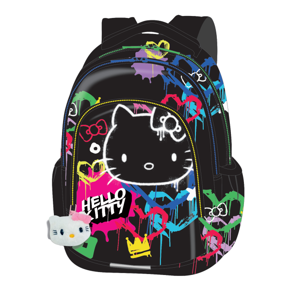 Colorino dětský batůžek Jerry, Hello Kitty Neon Black, 15\", PES, mix barev
