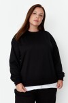 Trendyol Curve Černé Altan tričko Pull-out Look Pletená tlustá mikina