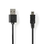 Nedis USB kabel USB-A - Mini 5-pin černá 2m / Kabel USB / USB-A - Mini 5-pin / 480 Mbps / Poniklované (CCGL60301BK20)