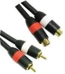 MicroConnect Stereo kabel 2x RCA (M) - 2x RCA (F) 2.5m černá (AUDCH3)