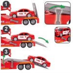 MalPlay Hasičský transportér s helikoptérou a autem