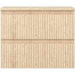 MEXEN/S - Rivel koupelnová skříňka pod umyvadlo 60 cm s deskou, 2 zásuvky, reliéf , dub 91A20-06047-2-BFFC81