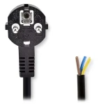 Nedis napájecí kabel Typ F - otevřený konec černá / Napájecí kabel / 3 m / bulk (CEGL10700BK30)