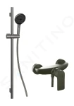 Kielle Sprchový set s baterií, tyčí, hadicí a sprchovou hlavicí EcoSpare, gun metal 20618SP13