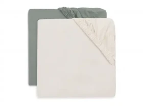 Jollein Prostěradlo napínací 120x60 cm Sea Green/Ivory 2 ks (2511-507-68116)