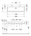 DURAVIT - Vero Air Dvojumyvadlo nábytkové 120x47 cm, bez přepadu, s otvory pro baterie, bílá 2350120072
