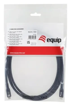 Equip USB4 Gen 4x2 černý / Kabel / USB-C na USB-C / 80 Gbps / PD 240 W / 2 m (128442)
