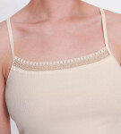 Dámské tílko GO Ribbed Spaghetti Top WHITE ecru 6308 SLOGGI WHITE