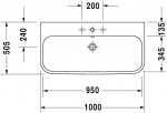 DURAVIT - Happy D.2 Umyvadlo 100x51 cm, s 1 otvorem pro baterii, bílá 2318100027