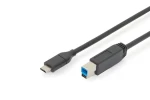 Digitus USB 3.0 kabel USB-C - USB-B 1,8m černý / Kabel / 5 Gbit/s / USB PD (AK-300149-018-S)