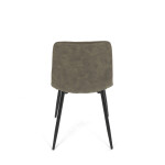 Židle jídelní, zelená látka cowboy, nohy černý kov