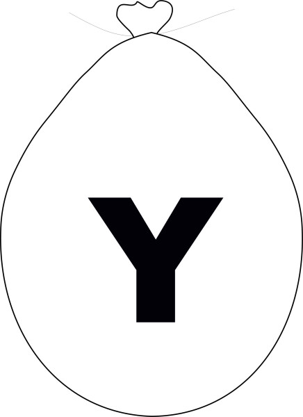 Balónek písmeno Y bílé balonky.cz Balónek písmeno Y bílé balonky.cz