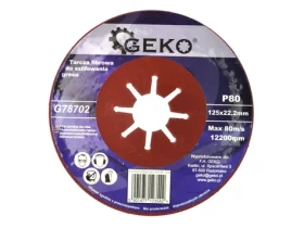GEKO G78702 / Brusný vláknový kotouč na kameniny / 125 x 1.8 x 22.2 mm / P80 (G78702)
