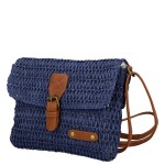 Dámská pletená crossbody kabelka Olive Boho, modrá