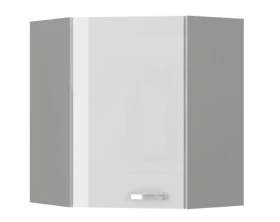 Horní rohová kuchyňská skříňka Bianka 60/60 cm, bílý lesk