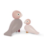 Kay Bojesen Dřevěný ptáček Liv a Lykke Soft Pink, růžová barva, dřevo