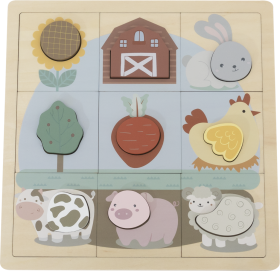 BABU - Edukativní puzzle Farma - 12 dílků - Babu