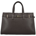 Luxusní dámská kožená kabelka do ruky Brina, tmavě hnědá