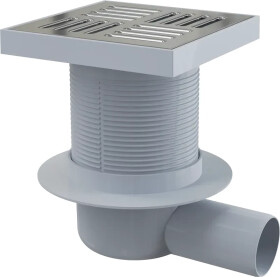 Alcadrain 1 - Alcadrain Podlahová vpust 150×150/50 mm boční, mřížka nerez, vodní zápachová uzávěra APV5411 APV5411