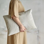 Bloomingville Polštář s výplní Chun 50 × 35 cm, béžová barva, textil