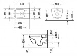 DURAVIT - Happy D.2 Závěsné WC, Rimless, antracit 2222098900