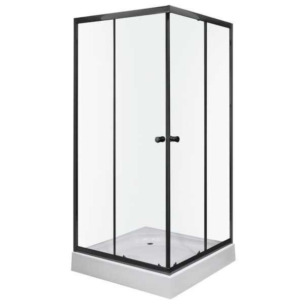 KERRA - Kabina sprchová Olga SQ 90 ČERNÁ (s vaničkou) 5907548113412