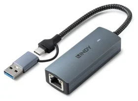 Lindy 43415 USB-C / Síťový adaptér / USB 3.2 Gen 2 / RJ45 / 5 Gbps (43415)