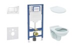 GEBERIT - Duofix Set předstěnové instalace, klozetu Alpha a sedátka, tlačítko Sigma30, bílá/chrom SANI11CD3128