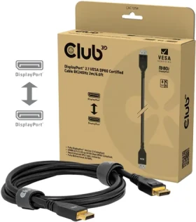 Club3D Kabel DisplayPort 2.1 na DisplayPort 2.1 černá / VESA DP80 / 8K240Hz / 10K60Hz / 2 m (CAC-1094)