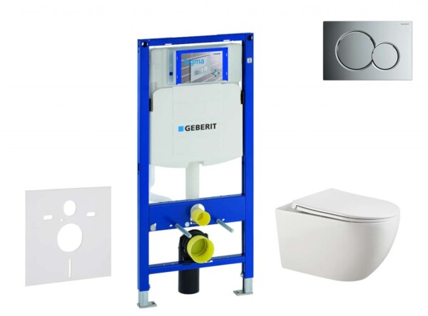 GEBERIT - Duofix Set předstěnové instalace, klozetu Gaia a sedátka softclose, tlačítko Sigma01, lesklý chrom SANI11CA1132