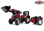 Šlapací traktor Valtra S4 s předním nakladačem a vlečkou, Falk, W011266