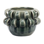 MADAM STOLTZ Obal na květiny Dusty Green Ø 19 cm, zelená barva, keramika