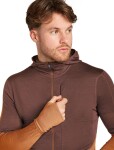 ICEBREAKER M 200 Realfleece Descender LS Zip Hoodie, Carob/Dusty Clay velikost: XL