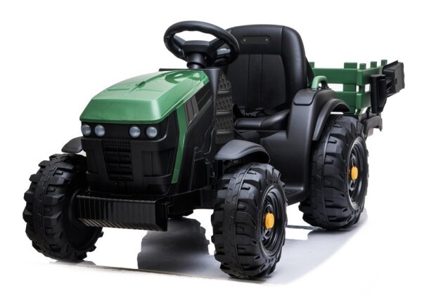 Mamido Dětský elektrický traktor Farmer s vlečkou a lopatou zelený
