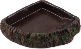 Repti Planet Teraristická miska rohová tmavě hnědá / Miska / pryskyřice / 18,5 × 19 × 4 cm (007-858610)